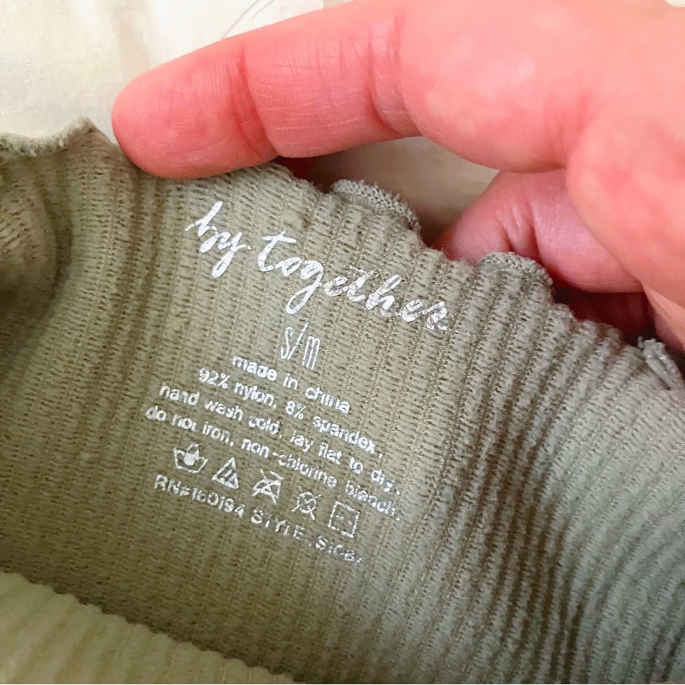 By Together • Ribbed Lettuce Tank in Sage Green - Picture 3 of 3